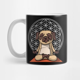 Dog Pug Yoga Lover Flower Of Life Pet Mug